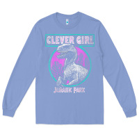 Colony Blue distressed teal raptor clever girl t shirt Long Sleeve Tee - artisFamous