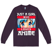 Plum just a girl who loves anime japanese cute Long Sleeve Tee - artisFamous