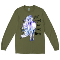 Army Green just a girl who loves horses Long Sleeve Tee - artisFamous