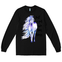 Black just a girl who loves horses Long Sleeve Tee - artisFamous