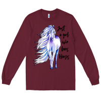 Burgundy just a girl who loves horses Long Sleeve Tee - artisFamous