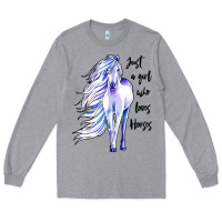Heather Grey just a girl who loves horses Long Sleeve Tee - artisFamous