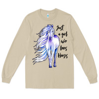 Mushroom just a girl who loves horses Long Sleeve Tee - artisFamous