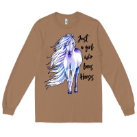 Toasted Coconut just a girl who loves horses Long Sleeve Tee - artisFamous