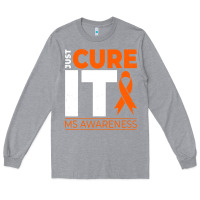 Heather Grey just cure it ms multiple sclerosis awareness Long Sleeve Tee - artisFamous
