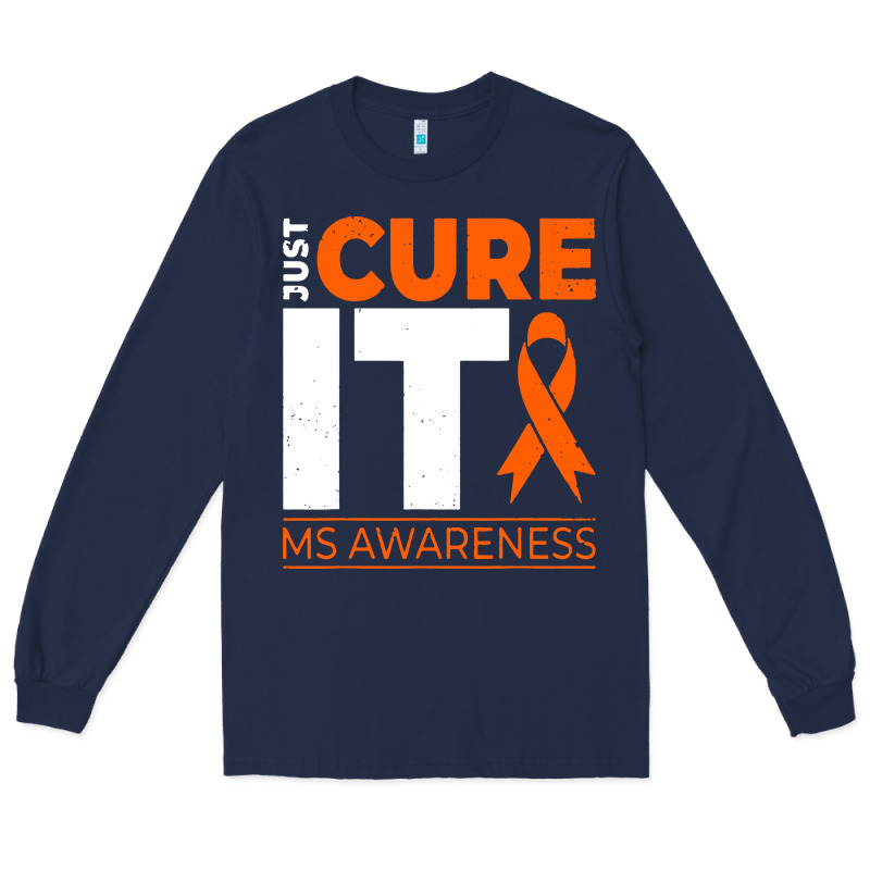 Just Cure It Ms Multiple Sclerosis Awareness Long Sleeve Tee by artisFamous | Teevron