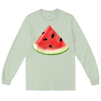 Matcha Watermelon Slice Png Long Sleeve Tee - artisFamous