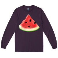 Plum Watermelon Slice Png Long Sleeve Tee - artisFamous