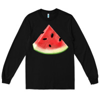 Black Watermelon Slice Png Long Sleeve Tee - artisFamous