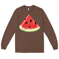 Chestnut Watermelon Slice Png Long Sleeve Tee - artisFamous