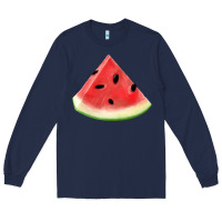 Navy Watermelon Slice Png Long Sleeve Tee - artisFamous