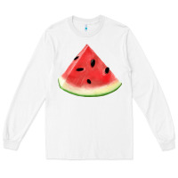 White Watermelon Slice Png Long Sleeve Tee - artisFamous