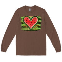 Chestnut Watermelon Heart Long Sleeve Tee - artisFamous