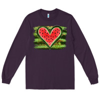 Plum Watermelon Heart Long Sleeve Tee - artisFamous