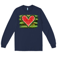 Navy Watermelon Heart Long Sleeve Tee - artisFamous