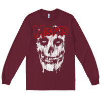 Burgundy mis .fits splat .ter t shirt Long Sleeve Tee - artisFamous