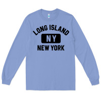 Colony Blue long island ny gym style distressed amber print Long Sleeve Tee - artisFamous