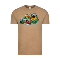 Vintage Coffee Kentucky map sunflower cactus serape Vintage Tee - RanaPortraitStore