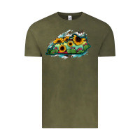 Vintage Olive Kentucky map sunflower cactus serape Vintage Tee - RanaPortraitStore