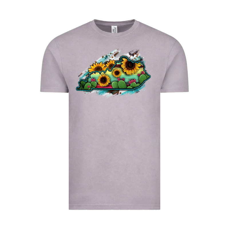 Kentucky Map Sunflower Cactus Serape Vintage Tee by RanaPortraitStore | Teevron