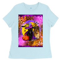 Baby Blue witchy cat Ladies Tee - BundleAndBundleShop