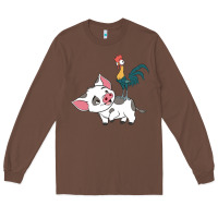 Chestnut hei hei rooster and pig funny cartoon Long Sleeve Tee - artisFamous