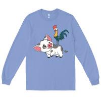 Colony Blue hei hei rooster and pig funny cartoon Long Sleeve Tee - artisFamous