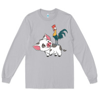 Moon Dust hei hei rooster and pig funny cartoon Long Sleeve Tee - artisFamous