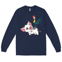 Navy hei hei rooster and pig funny cartoon Long Sleeve Tee - artisFamous