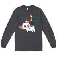 Smoke hei hei rooster and pig funny cartoon Long Sleeve Tee - artisFamous