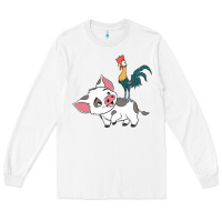 White hei hei rooster and pig funny cartoon Long Sleeve Tee - artisFamous