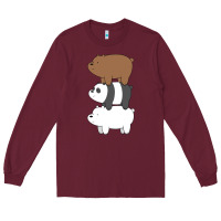 Burgundy we bare bears the movie Long Sleeve Tee - artisFamous