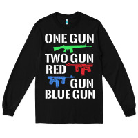 Black one gun two gun red gun blue gun Long Sleeve Tee - artisFamous