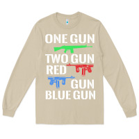 Mushroom one gun two gun red gun blue gun Long Sleeve Tee - artisFamous