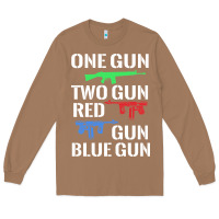 Toasted Coconut one gun two gun red gun blue gun Long Sleeve Tee - artisFamous