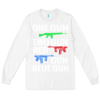 White one gun two gun red gun blue gun Long Sleeve Tee - artisFamous