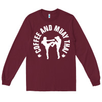 Burgundy caffè e muay thai divertente Long Sleeve Tee - artisFamous