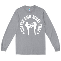 Heather Grey caffè e muay thai divertente Long Sleeve Tee - artisFamous