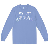 Colony Blue cat face Long Sleeve Tee - artisFamous