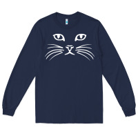 Navy cat face Long Sleeve Tee - artisFamous