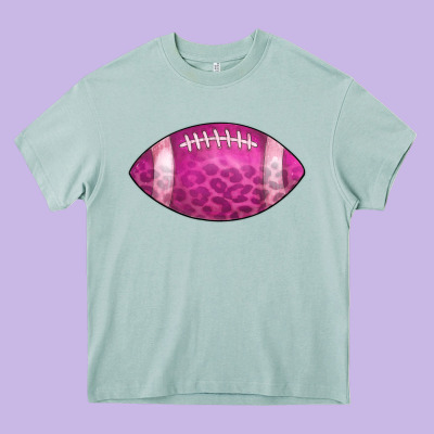American Football Pink Heavy Core Tee Designed By Cowcowdesign