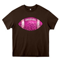 Chocolate Brown american football pink Heavy Core Tee - CowCowDesign