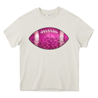 Cream american football pink Heavy Core Tee - CowCowDesign