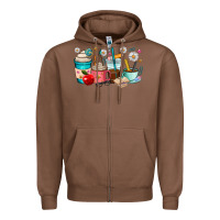 Chestnut teacher coffee cups Zipper Hoodie - RanaPortraitStore
