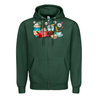 Sports Green teacher coffee cups Zipper Hoodie - RanaPortraitStore