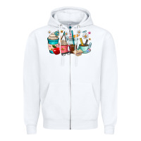 White teacher coffee cups Zipper Hoodie - RanaPortraitStore
