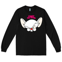 Black pinky and the brain big face Long Sleeve Tee - artisFamous