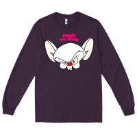 Plum pinky and the brain big face Long Sleeve Tee - artisFamous