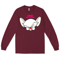 Burgundy pinky and the brain big face Long Sleeve Tee - artisFamous