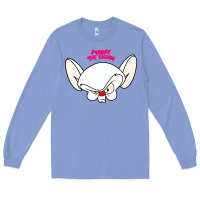 Colony Blue pinky and the brain big face Long Sleeve Tee - artisFamous